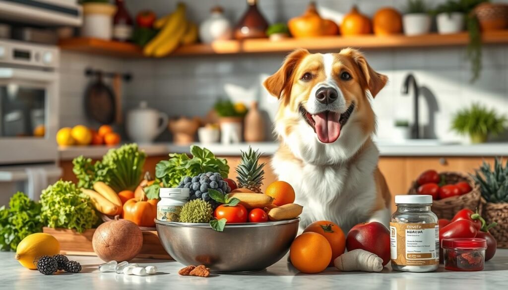 Hund mit gesunder Ernährung